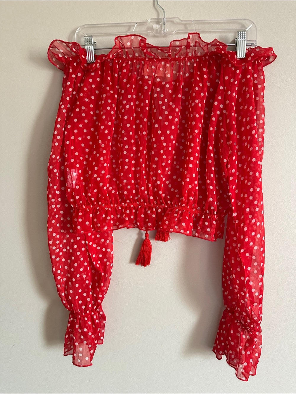 NWT Long sleeve off-the-shoulder supper crop top - Picture 10 of 10